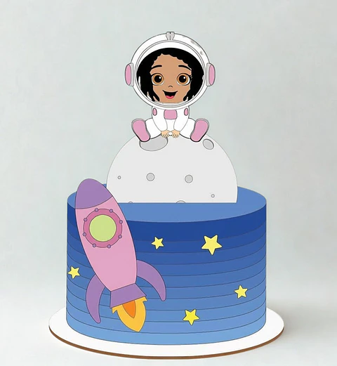 Topo de Bolo - Astronauta Menina