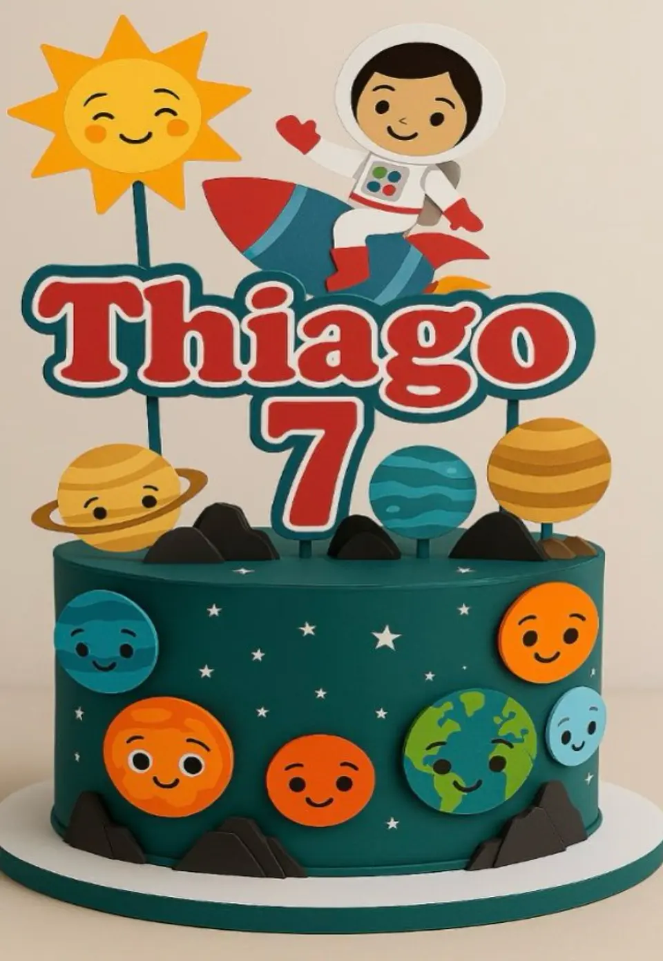 Topo de Bolo - Astronauta em Camadas 1