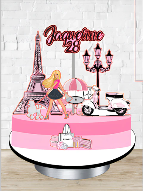 Topo de Bolo - Barbie Paris