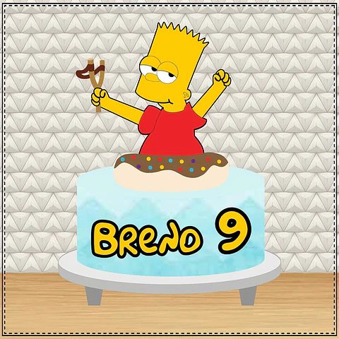 Topo de Bolo - Bart Simpsom