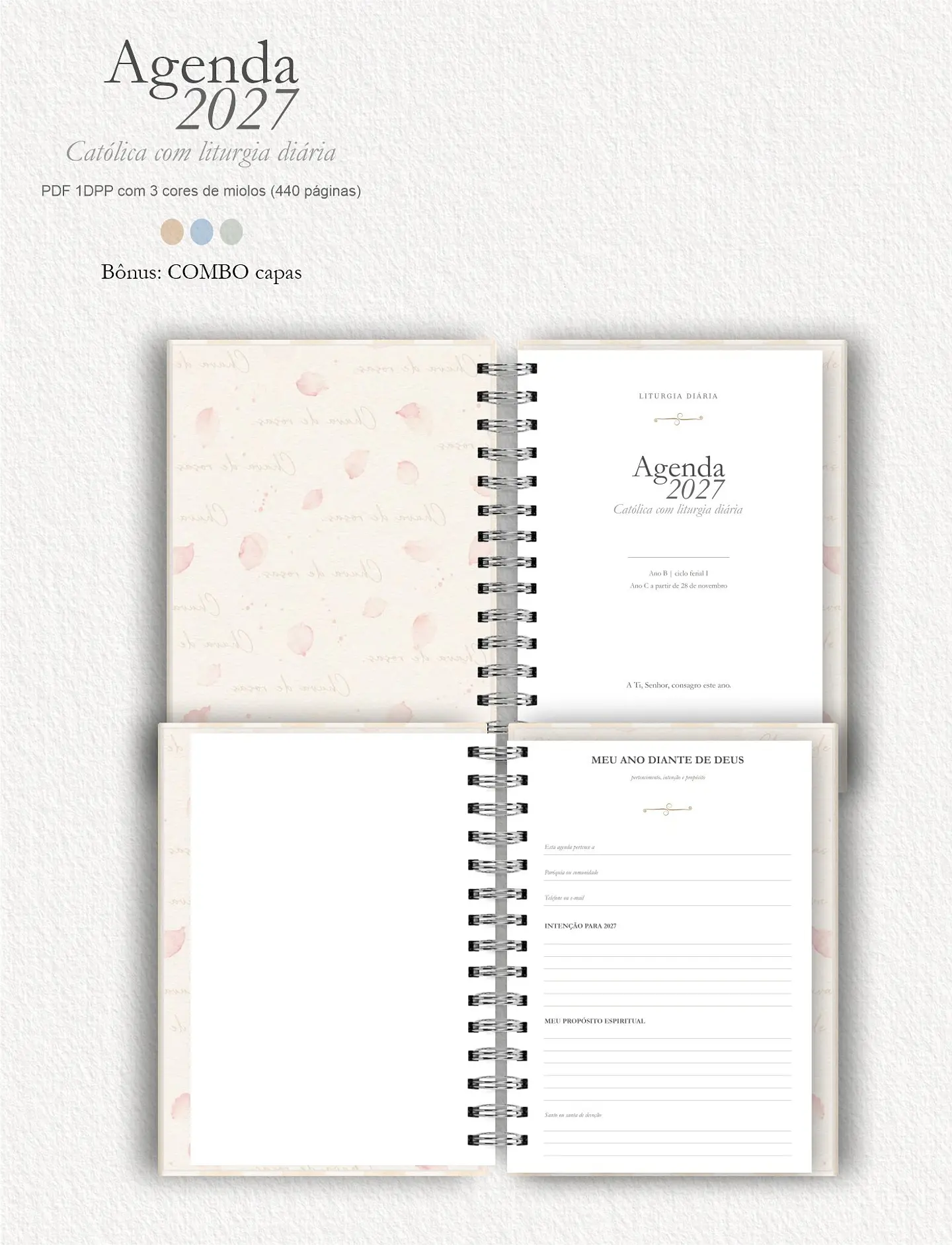 Agenda Liturgia Diária 2027 1DPP + Combo Capas 2