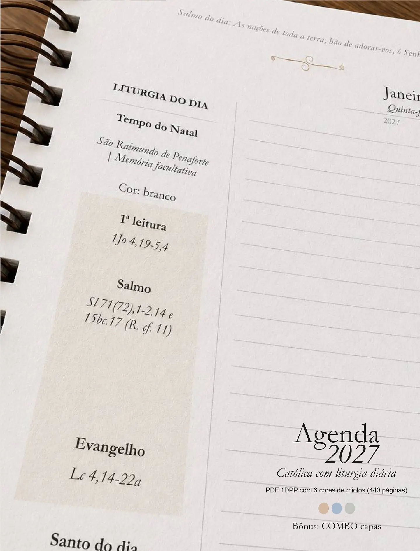 Agenda Liturgia Diária 2027 1DPP + Combo Capas 4
