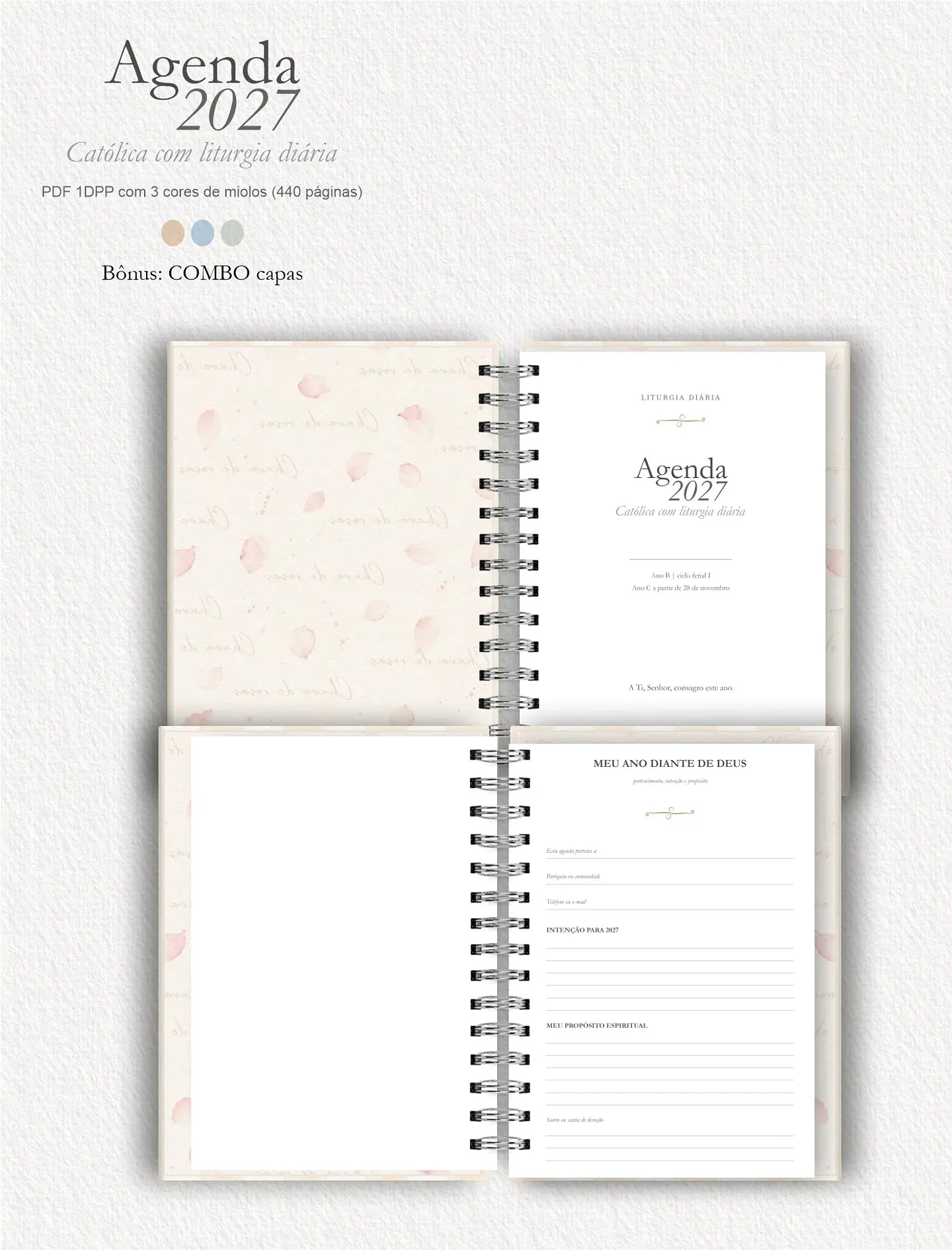 Agenda Liturgia Diária 2027 1DPP + Combo Capas 7