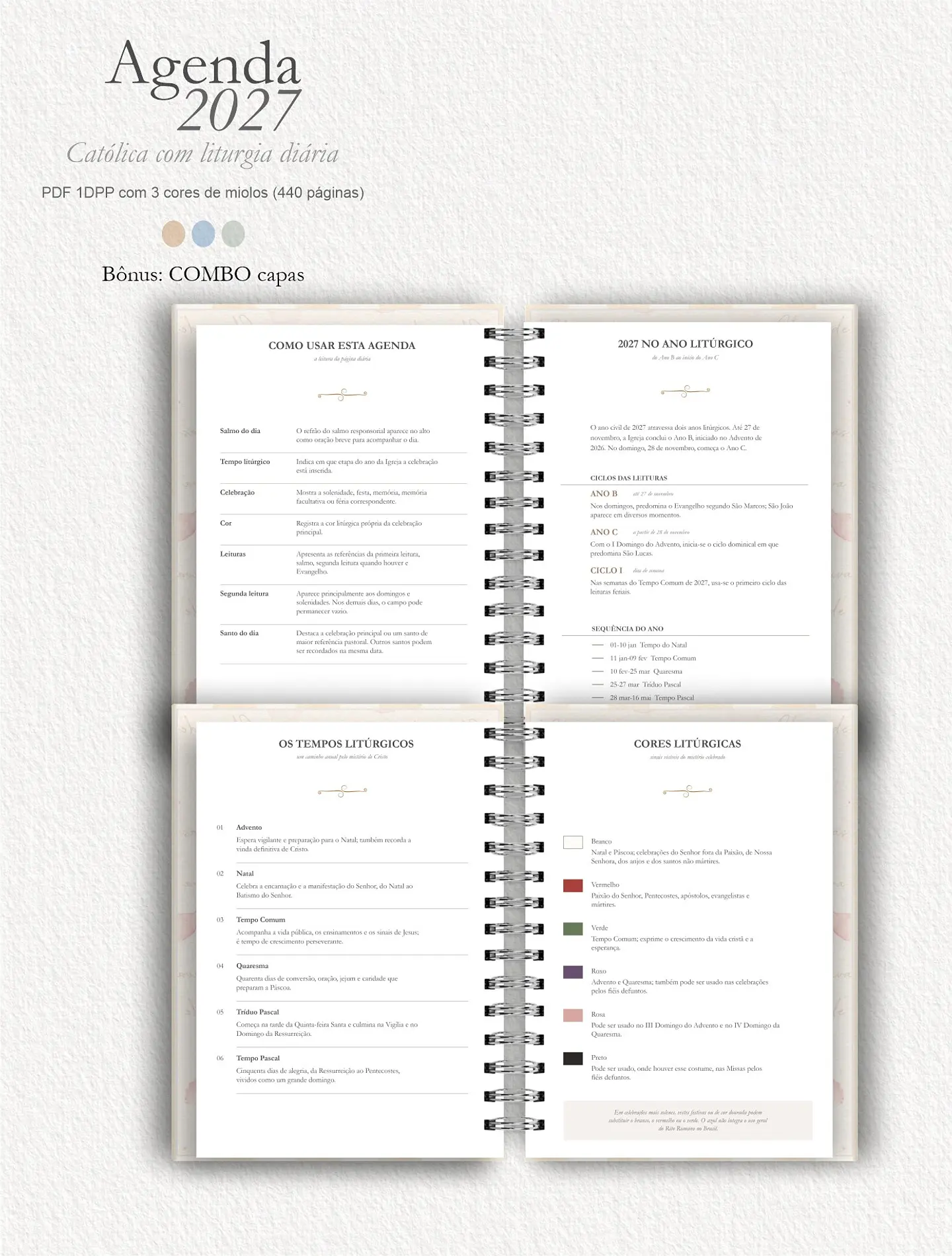 Agenda Liturgia Diária 2027 1DPP + Combo Capas 9