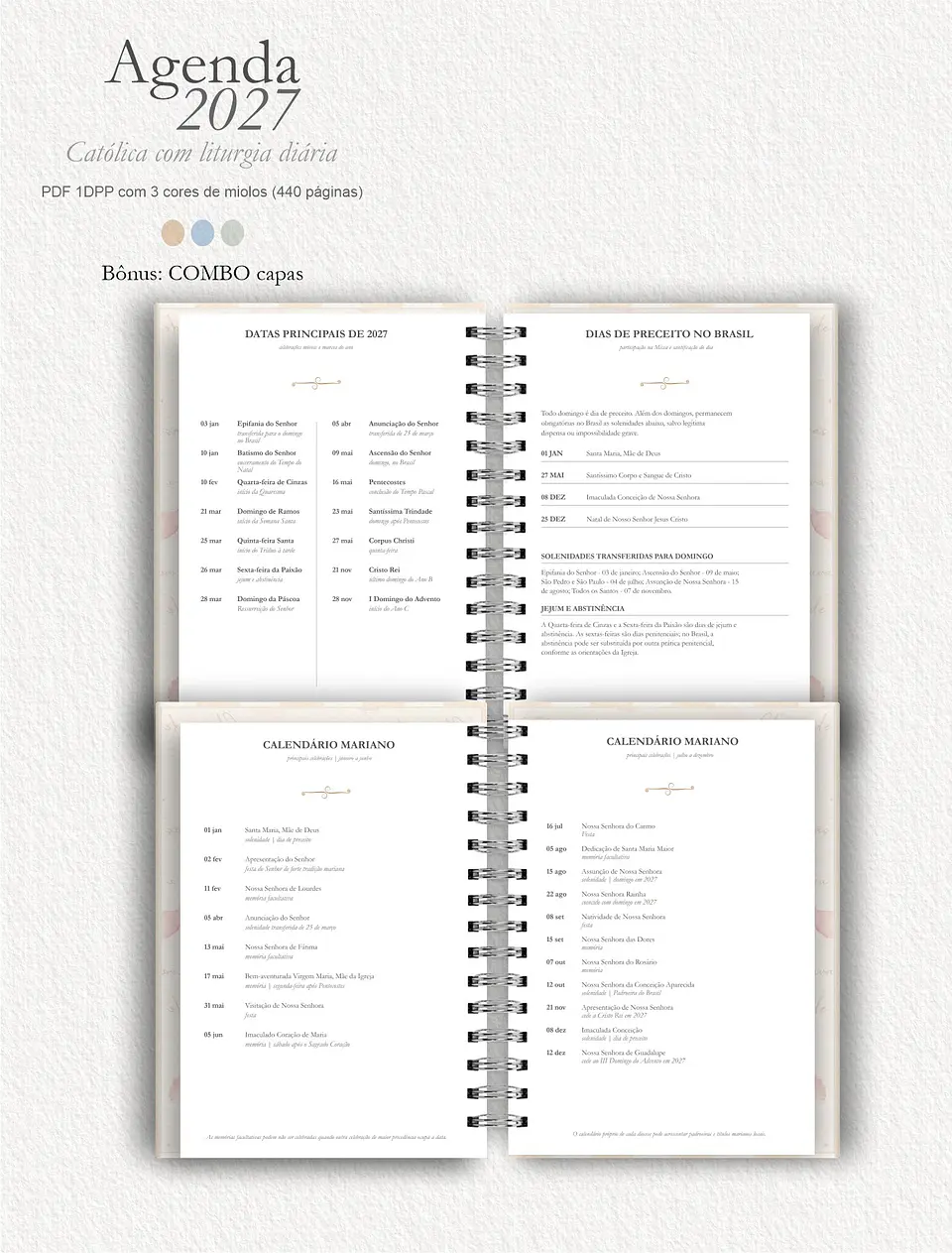 Agenda Liturgia Diária 2027 1DPP + Combo Capas 10