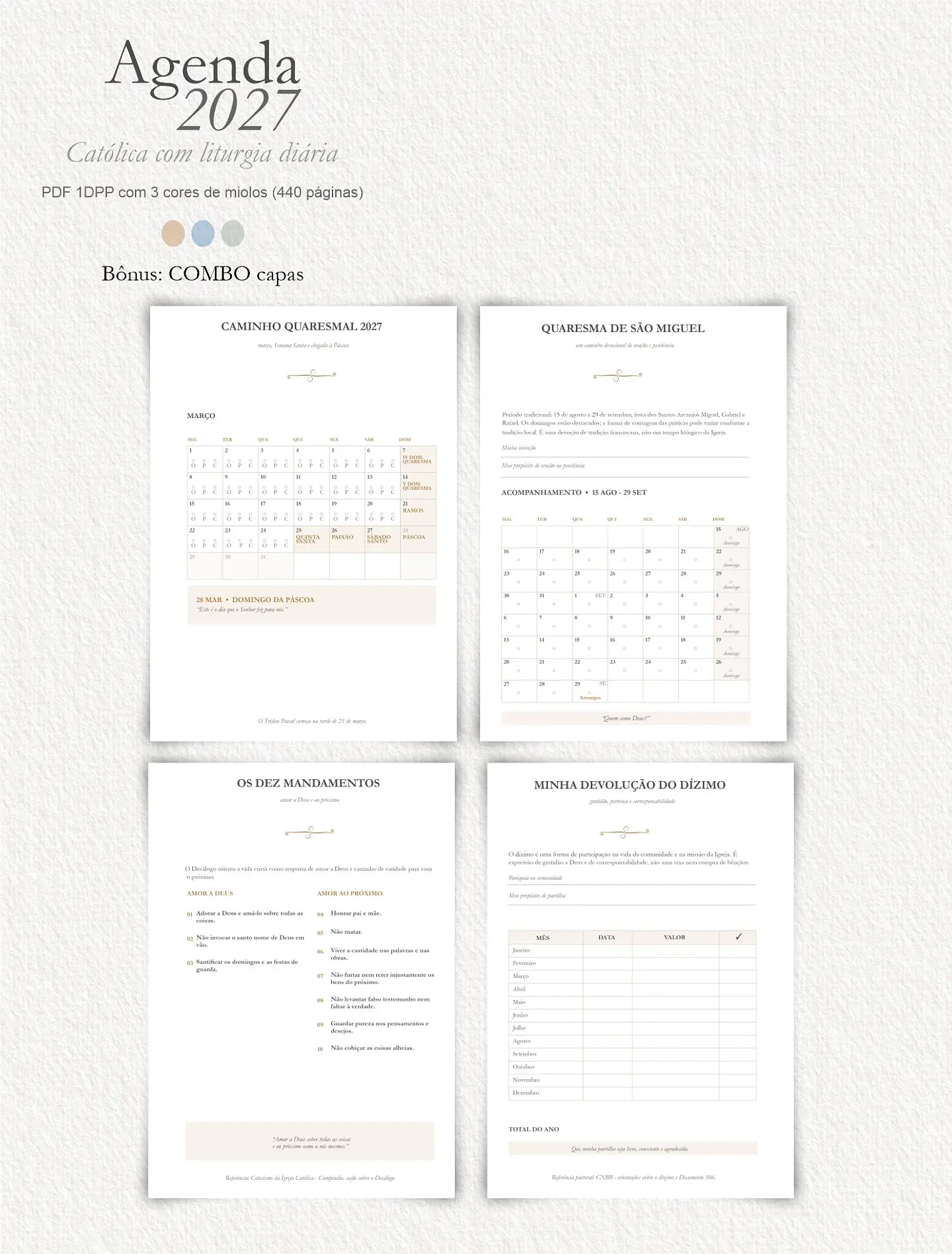 Agenda Liturgia Diária 2027 1DPP + Combo Capas 12