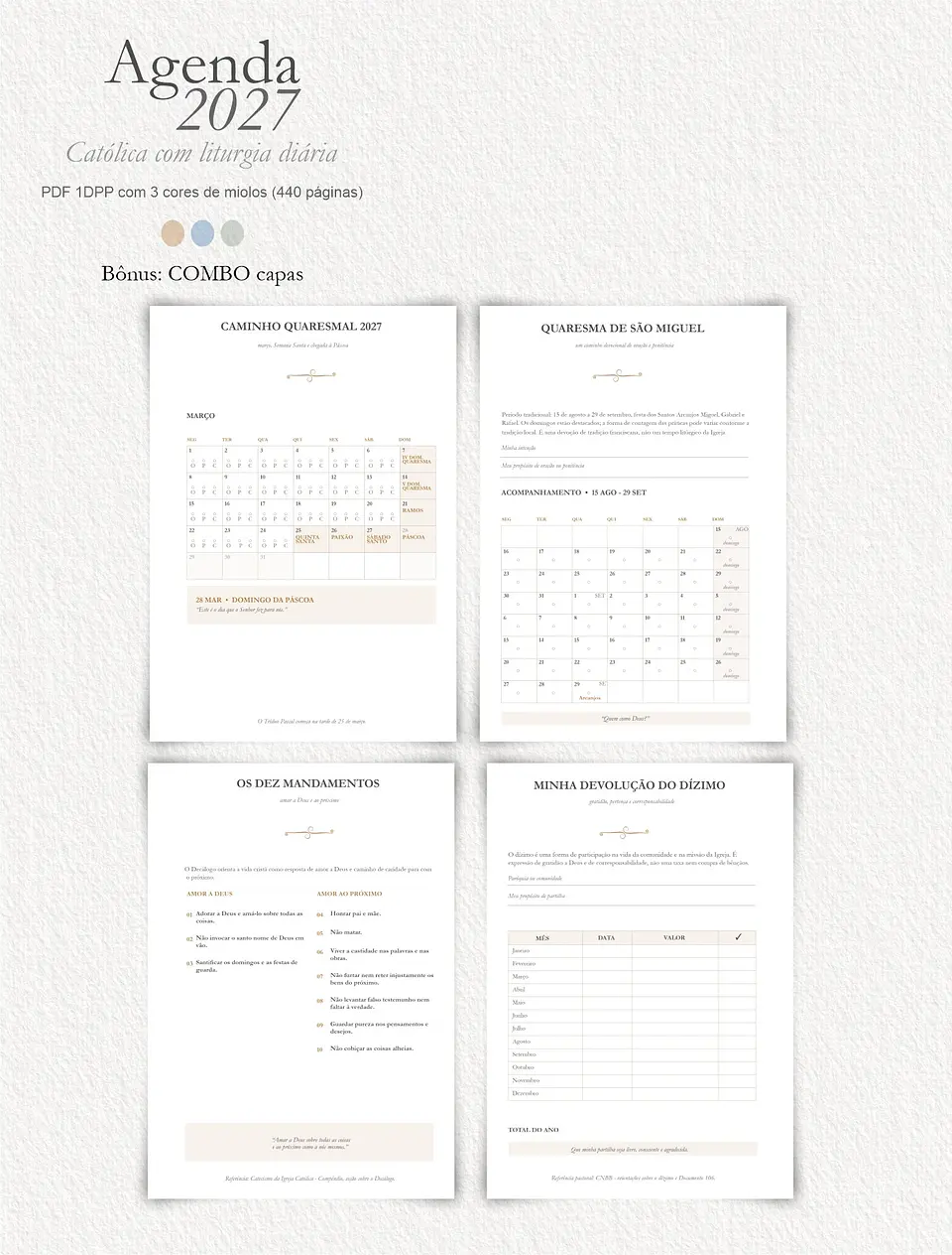 Agenda Liturgia Diária 2027 1DPP + Combo Capas 12