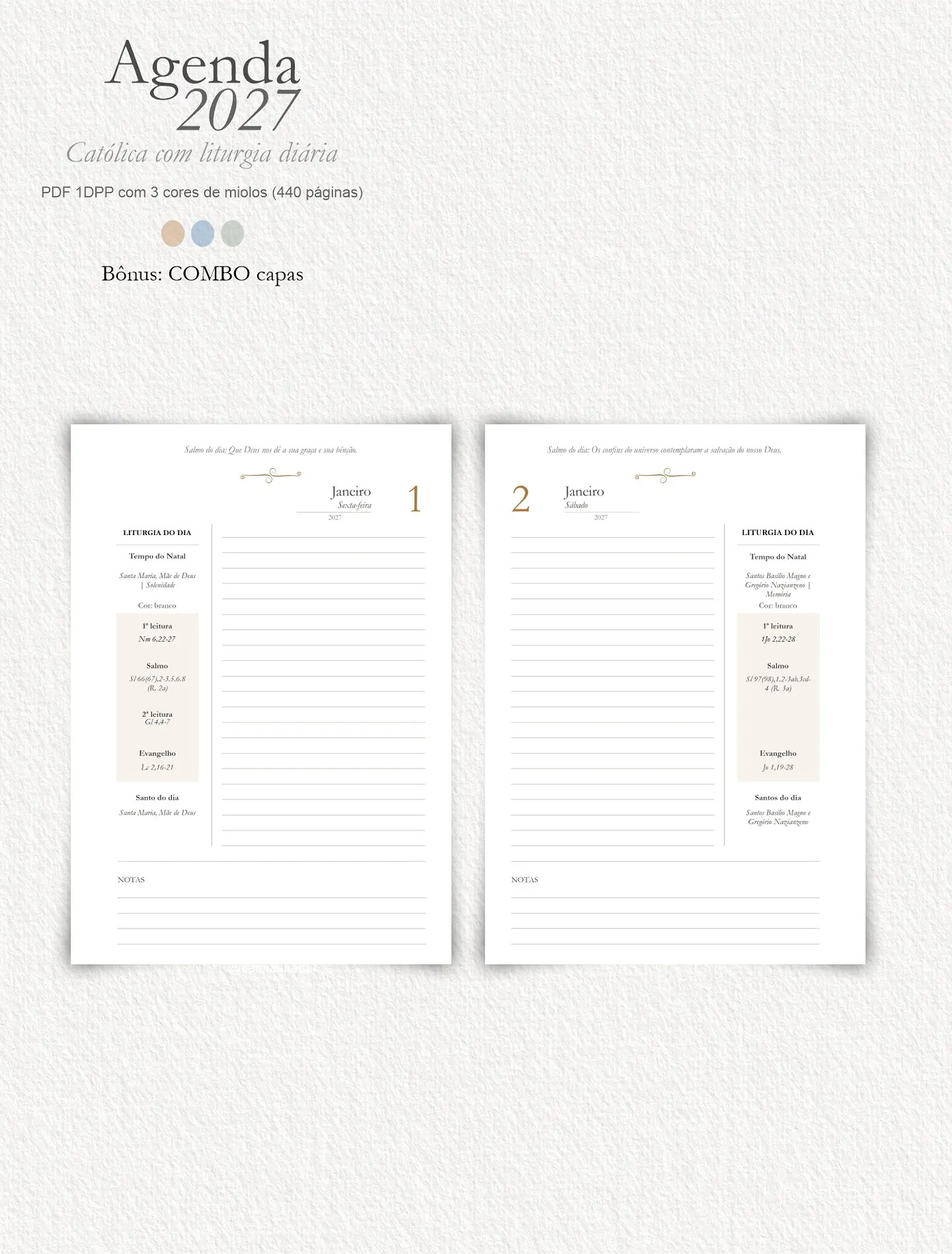 Agenda Liturgia Diária 2027 1DPP + Combo Capas 14