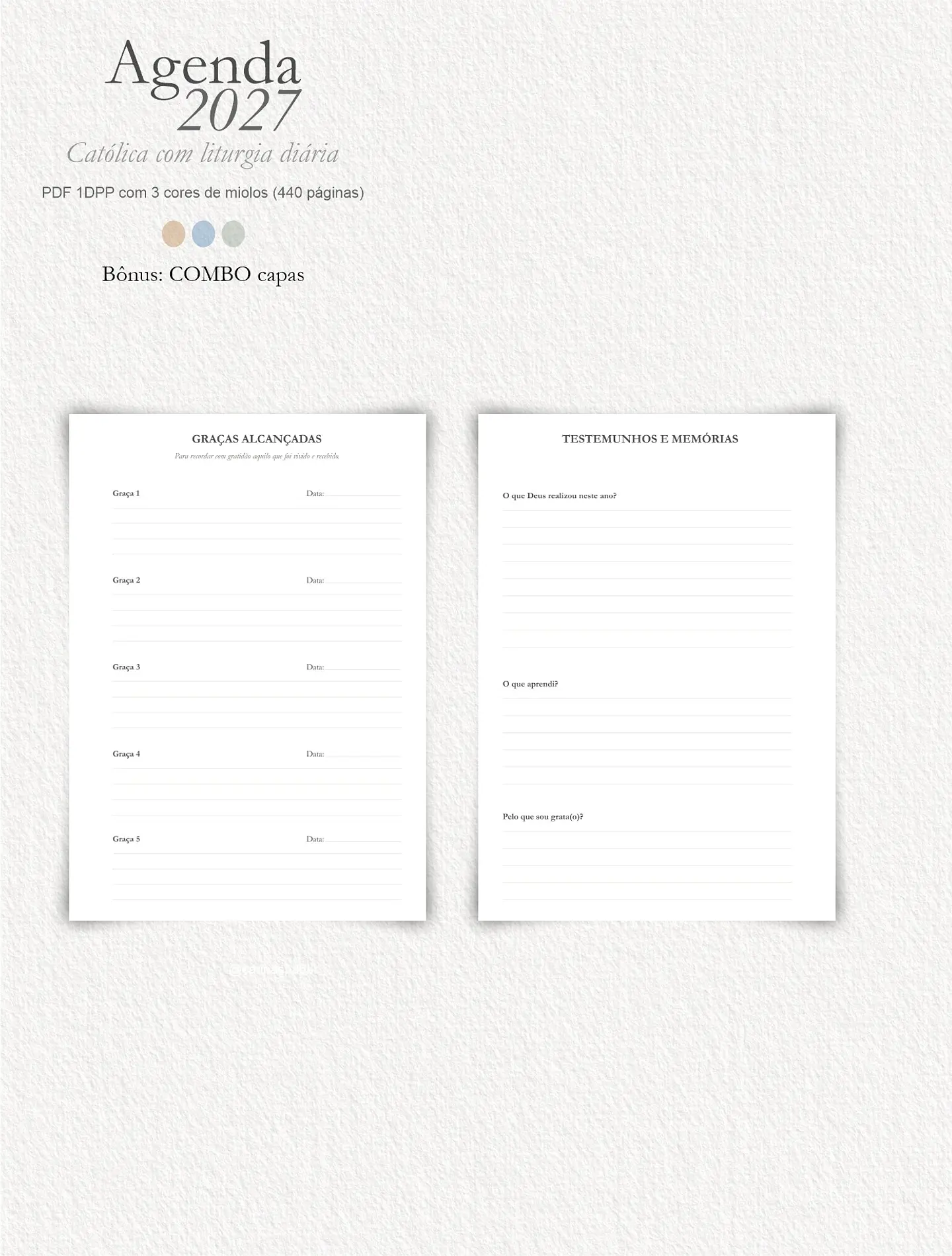 Agenda Liturgia Diária 2027 1DPP + Combo Capas 16