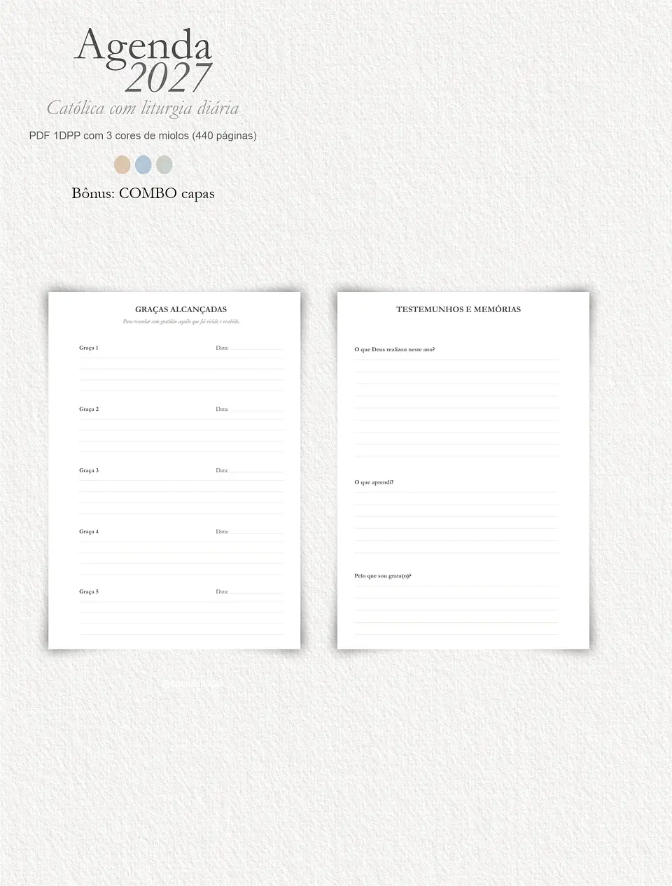 Agenda Liturgia Diária 2027 1DPP + Combo Capas 16