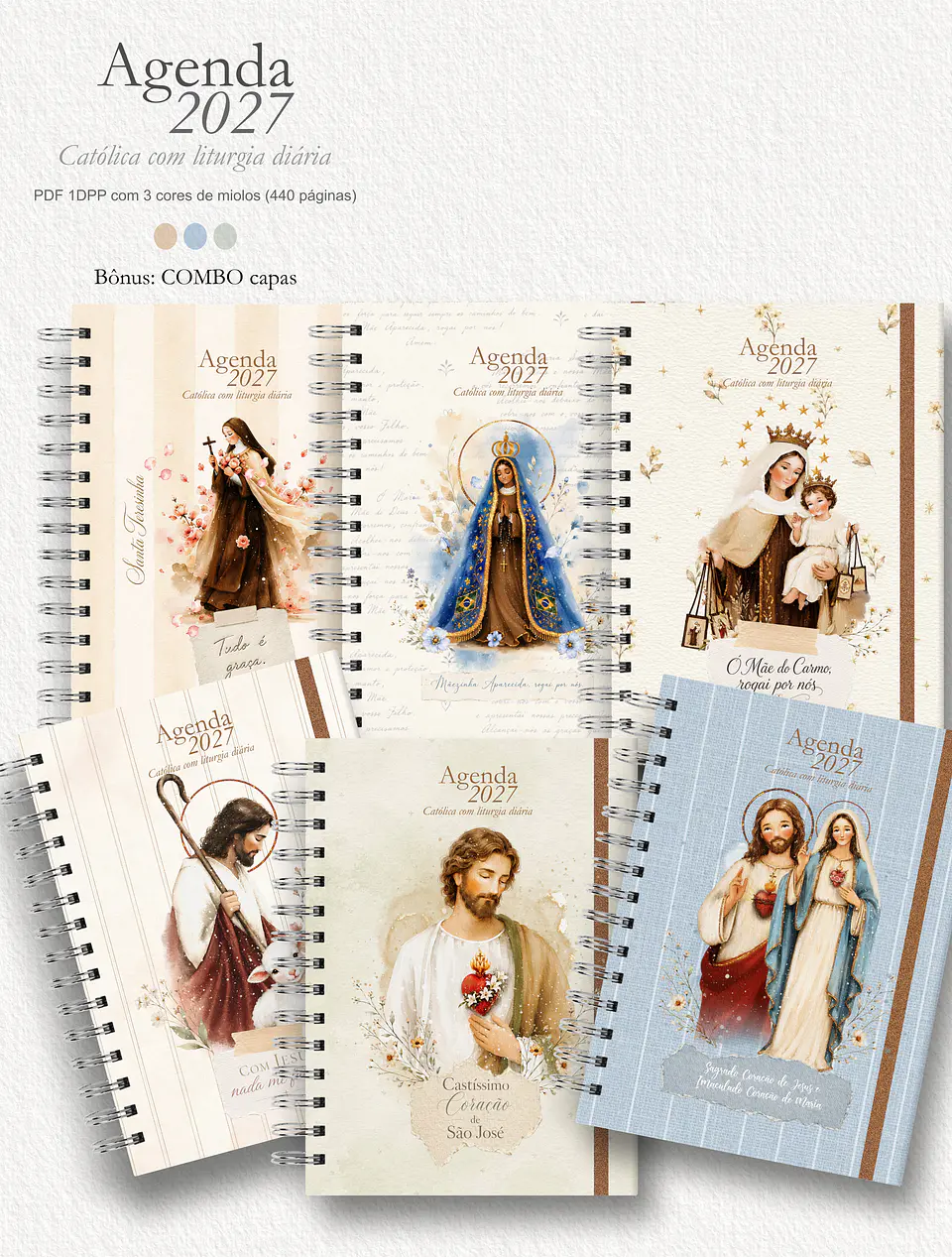 Agenda Liturgia Diária 2027 1DPP + Combo Capas 17