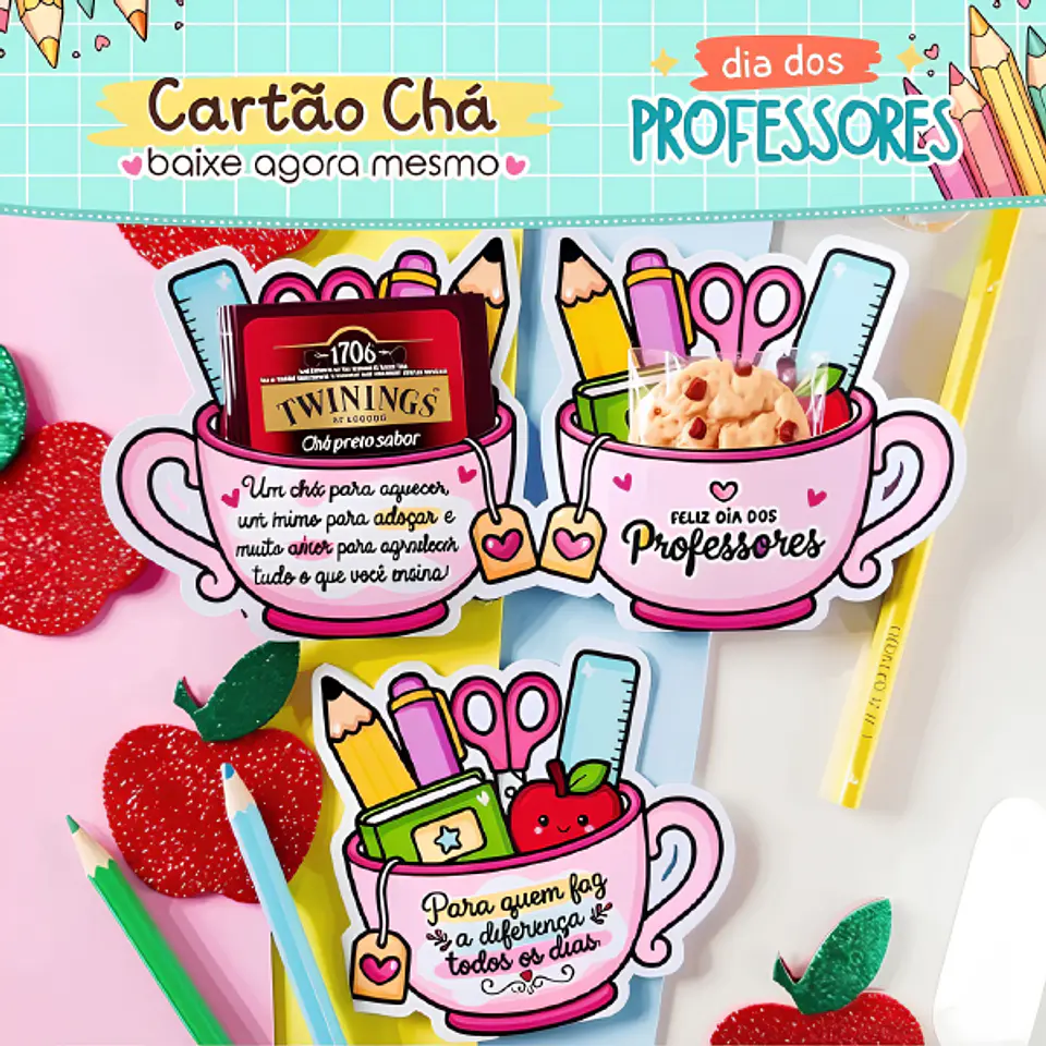 Cartão Chá - Dia dos Professores 1
