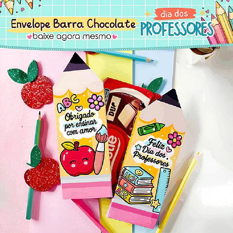 Envelope Barra de Chocolate - Dia dos Professores