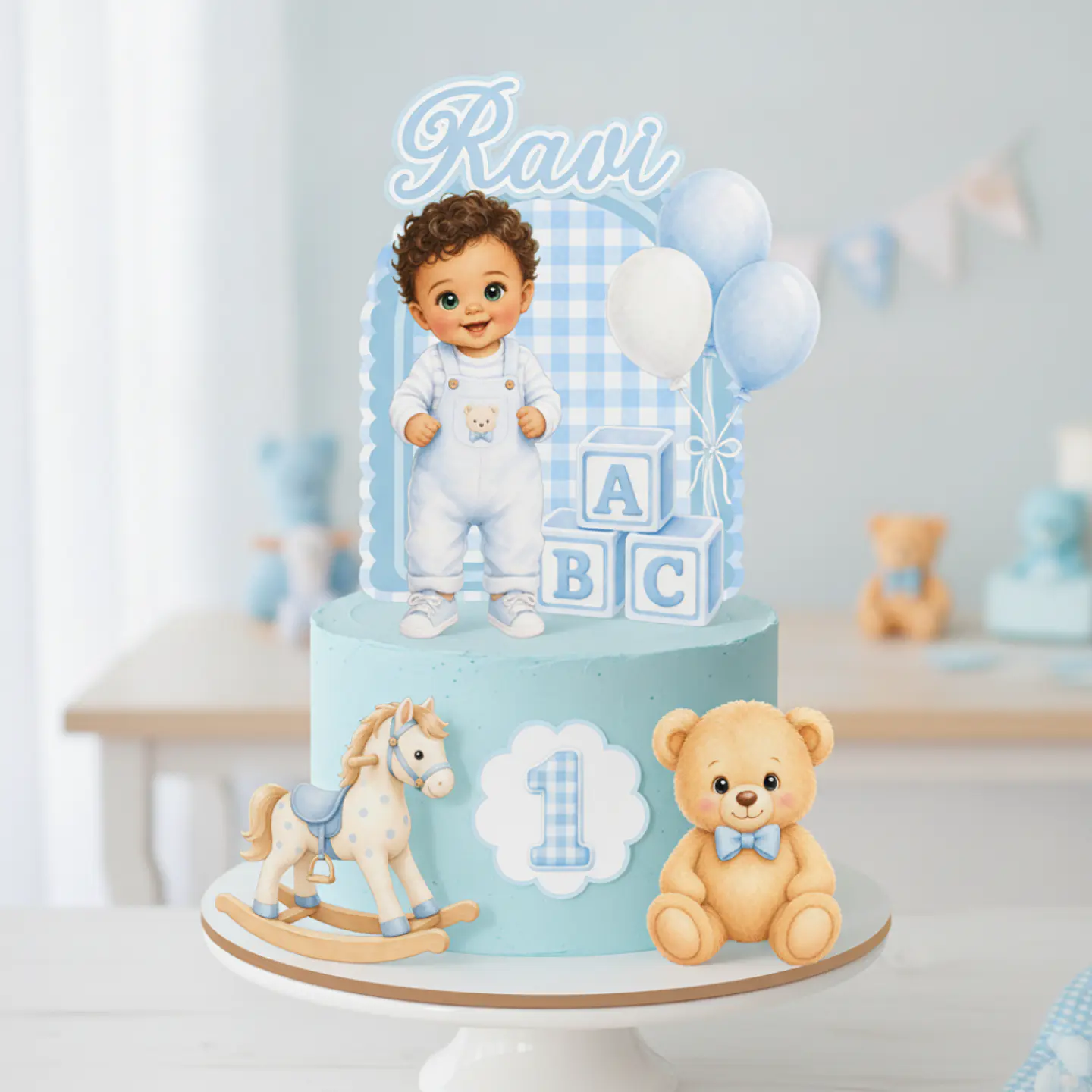 Topo de Bolo - Bebê 1 Ano Menino 1