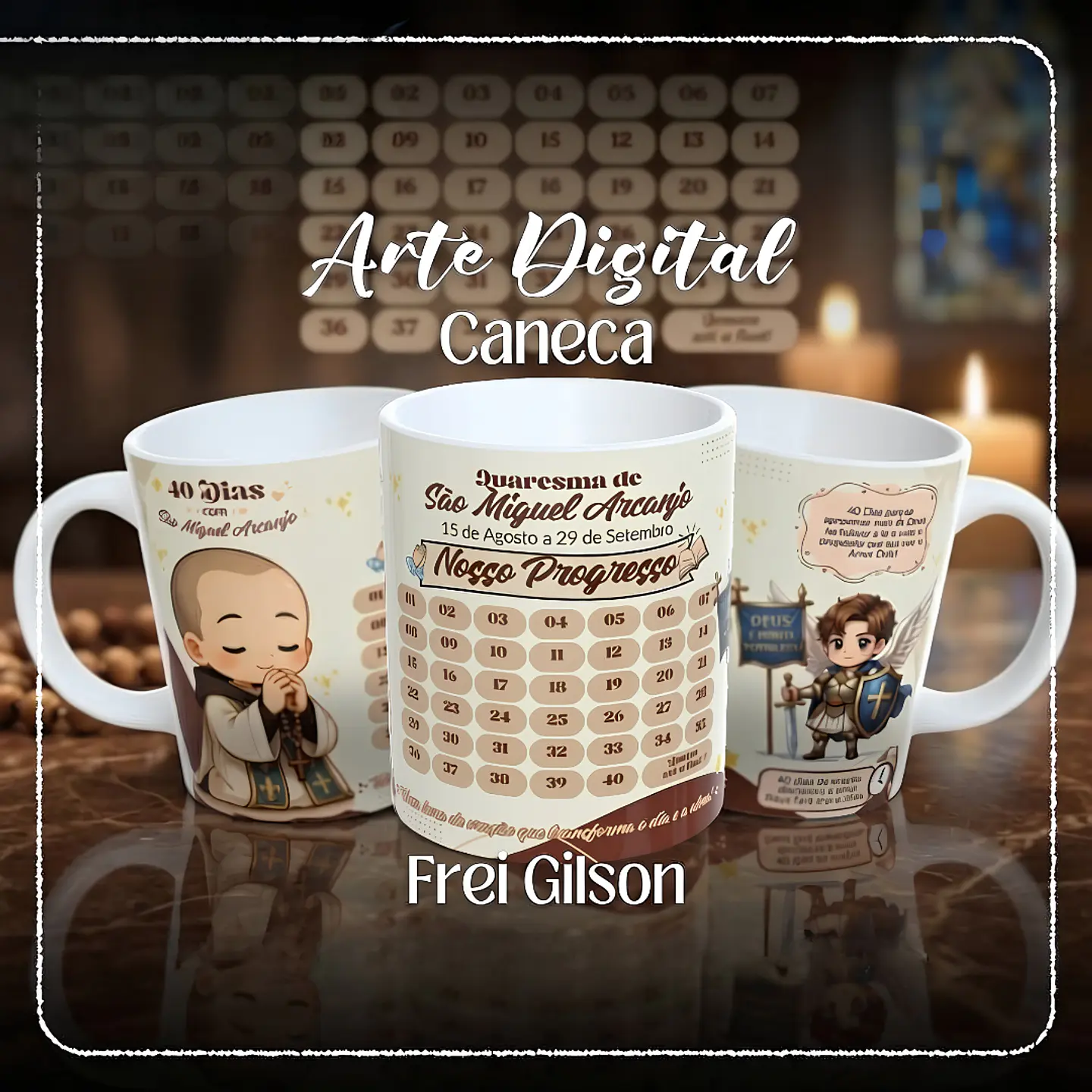 Frei Gilson Calendário Quaresma São Miguel - Caneca 1