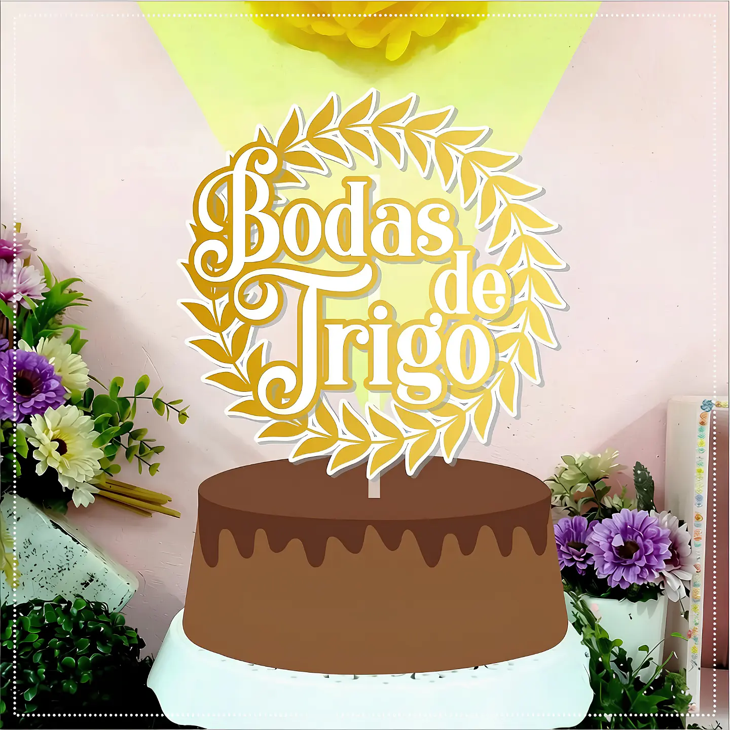 Topo de Bolo - Bodas de Trigo 1