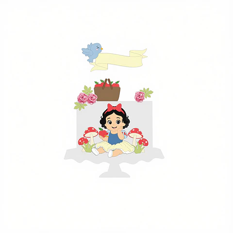 Topo de Bolo - Branca de Neve