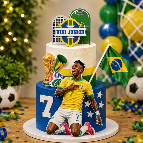 Topo de Bolo - Futebol Vini Jr