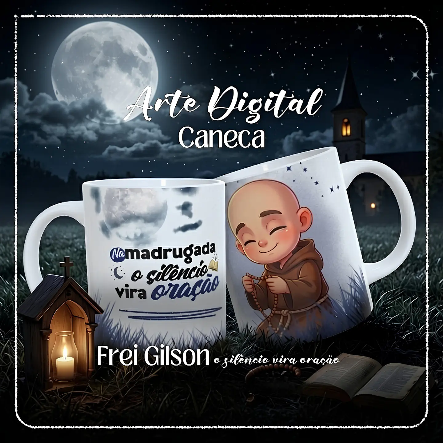 Frei Gilson O Silêncio Vira Oração - Caneca 1