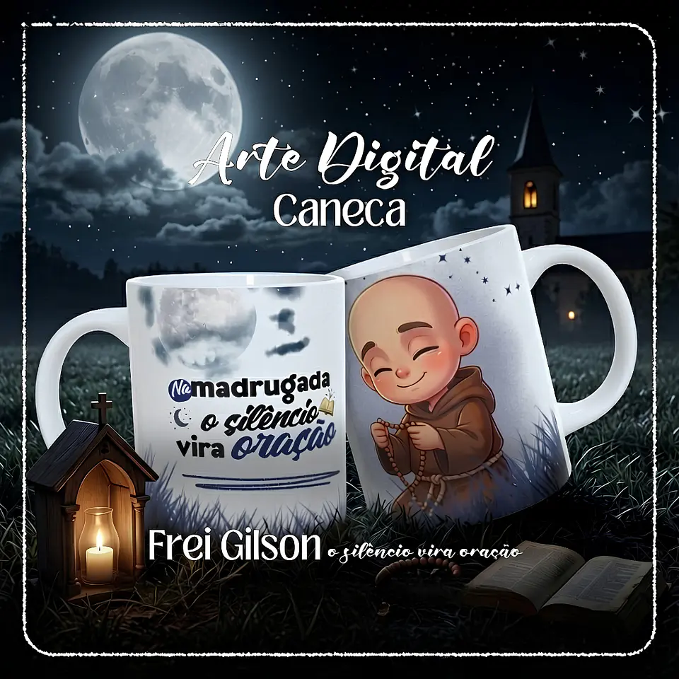 Frei Gilson O Silêncio Vira Oração - Caneca 1