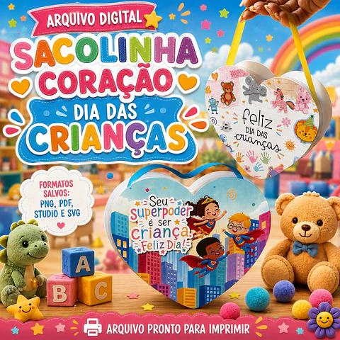 Sacolinha Coração - Dia das Crianças