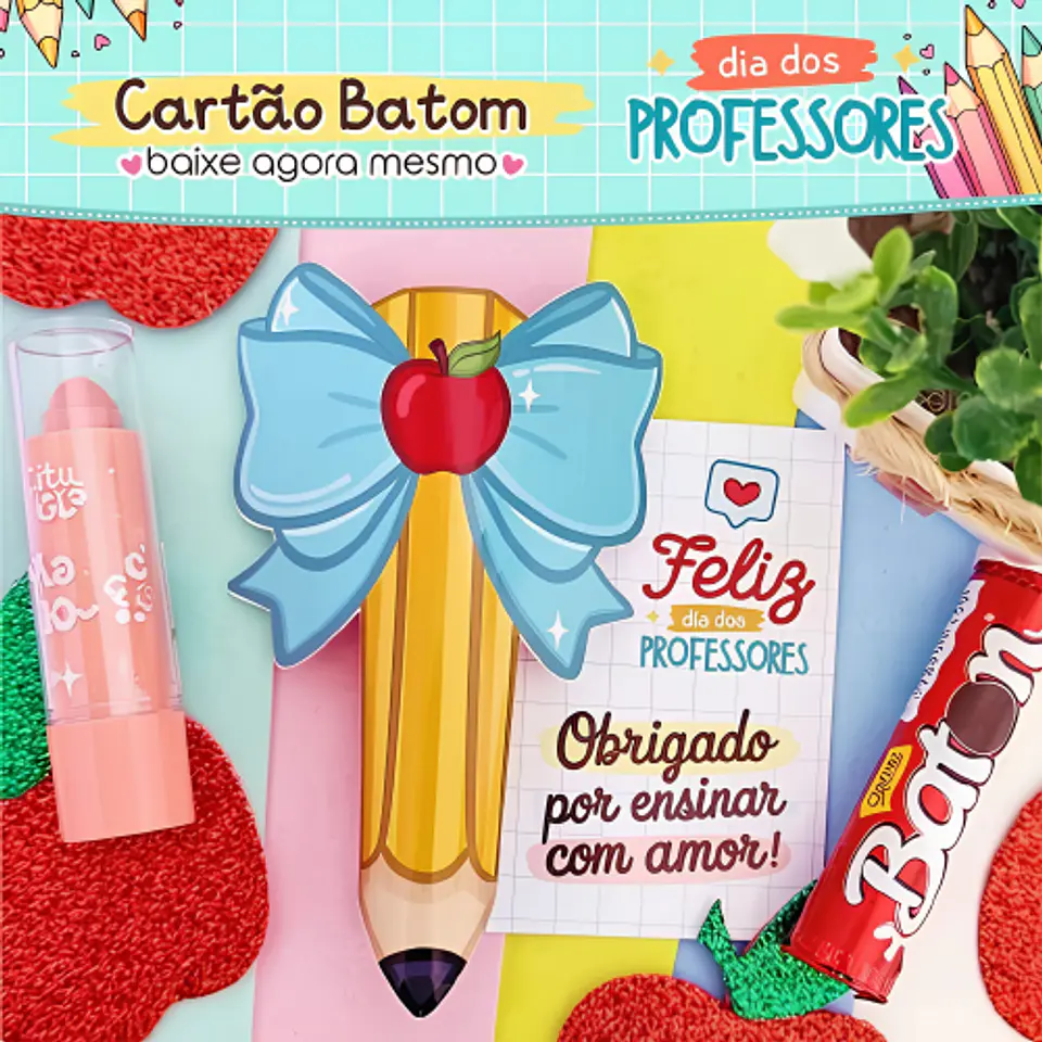 Cartão Batom - Dia dos Professores 1