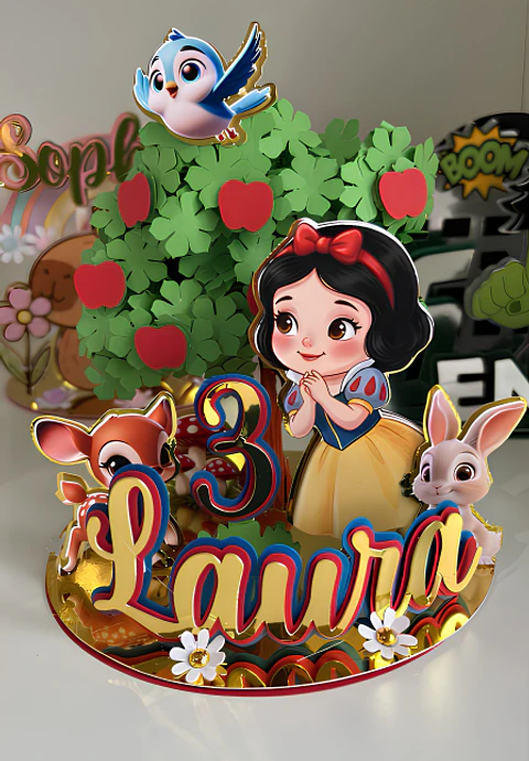 Topo de Bolo - Branca de Neve