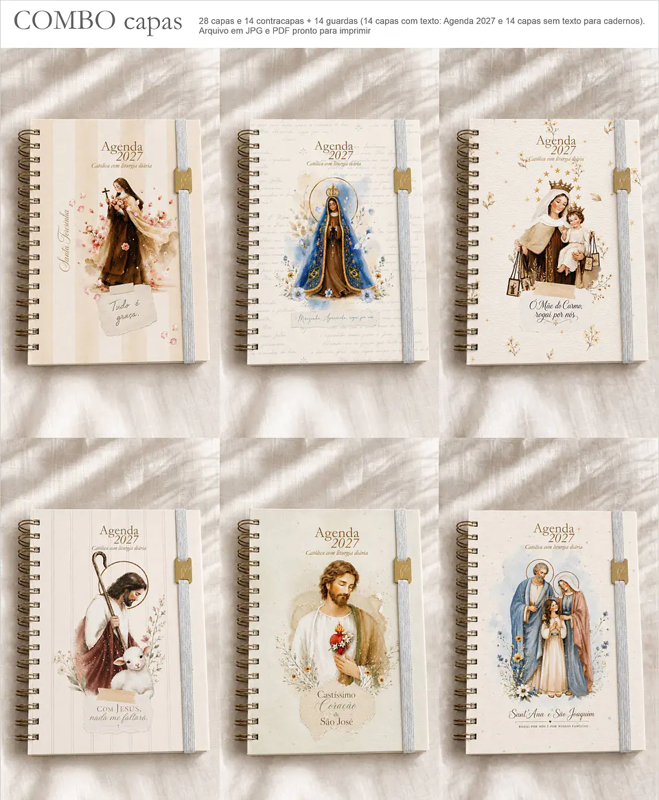 Combo Capas A5 para Agendas e Cadernos Santos 1