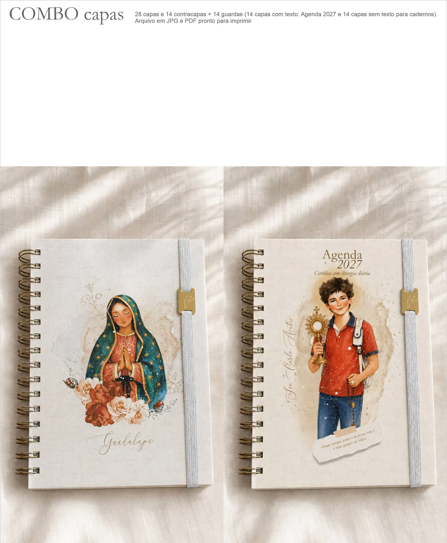 Combo Capas A5 para Agendas e Cadernos Santos 3