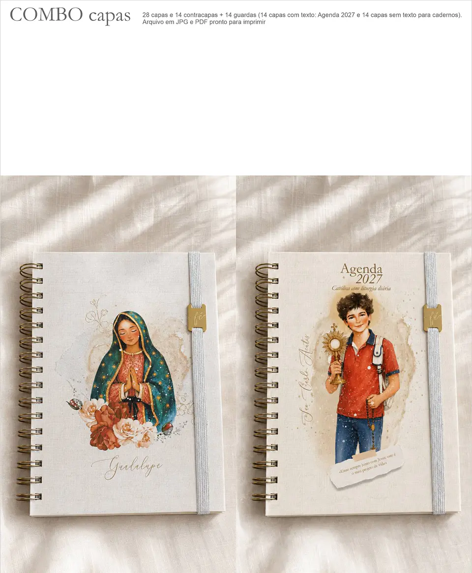 Combo Capas A5 para Agendas e Cadernos Santos 3