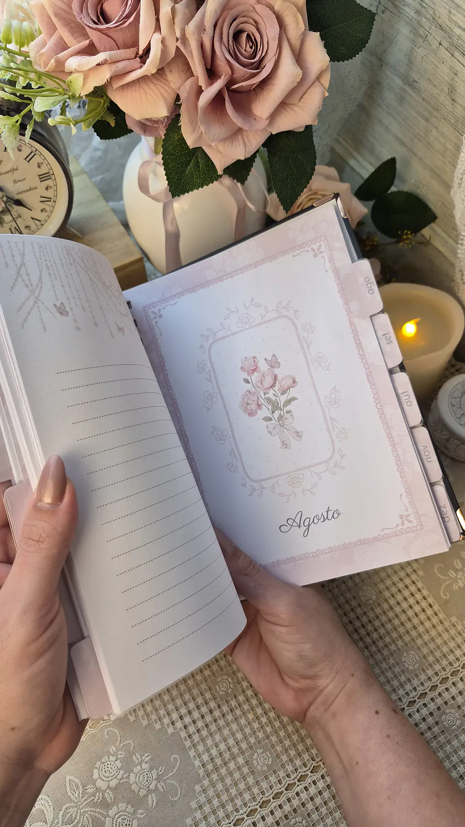 Planner Wire-o - Coleção Laços e Rosas 4