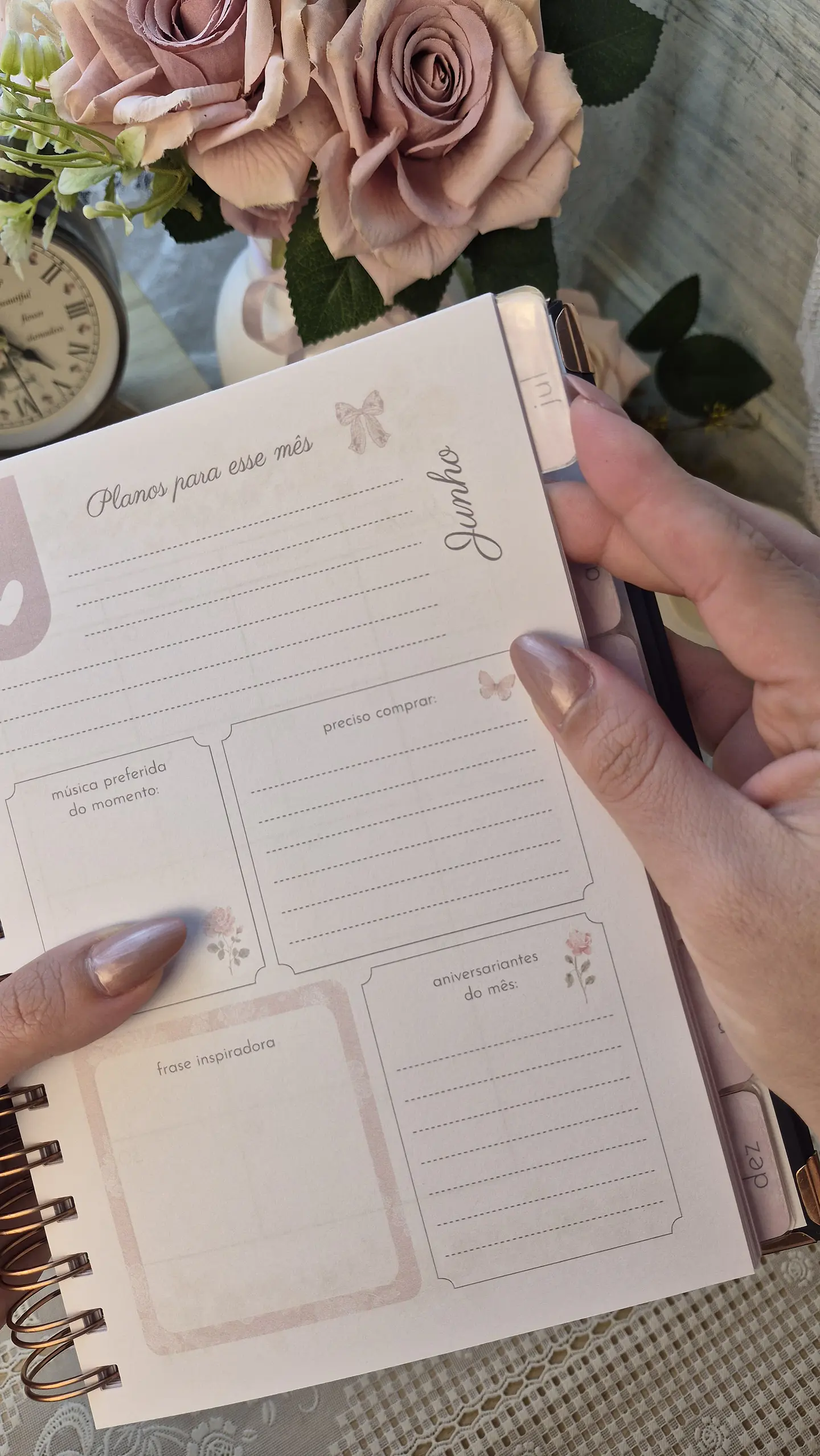 Planner Wire-o - Coleção Laços e Rosas 5