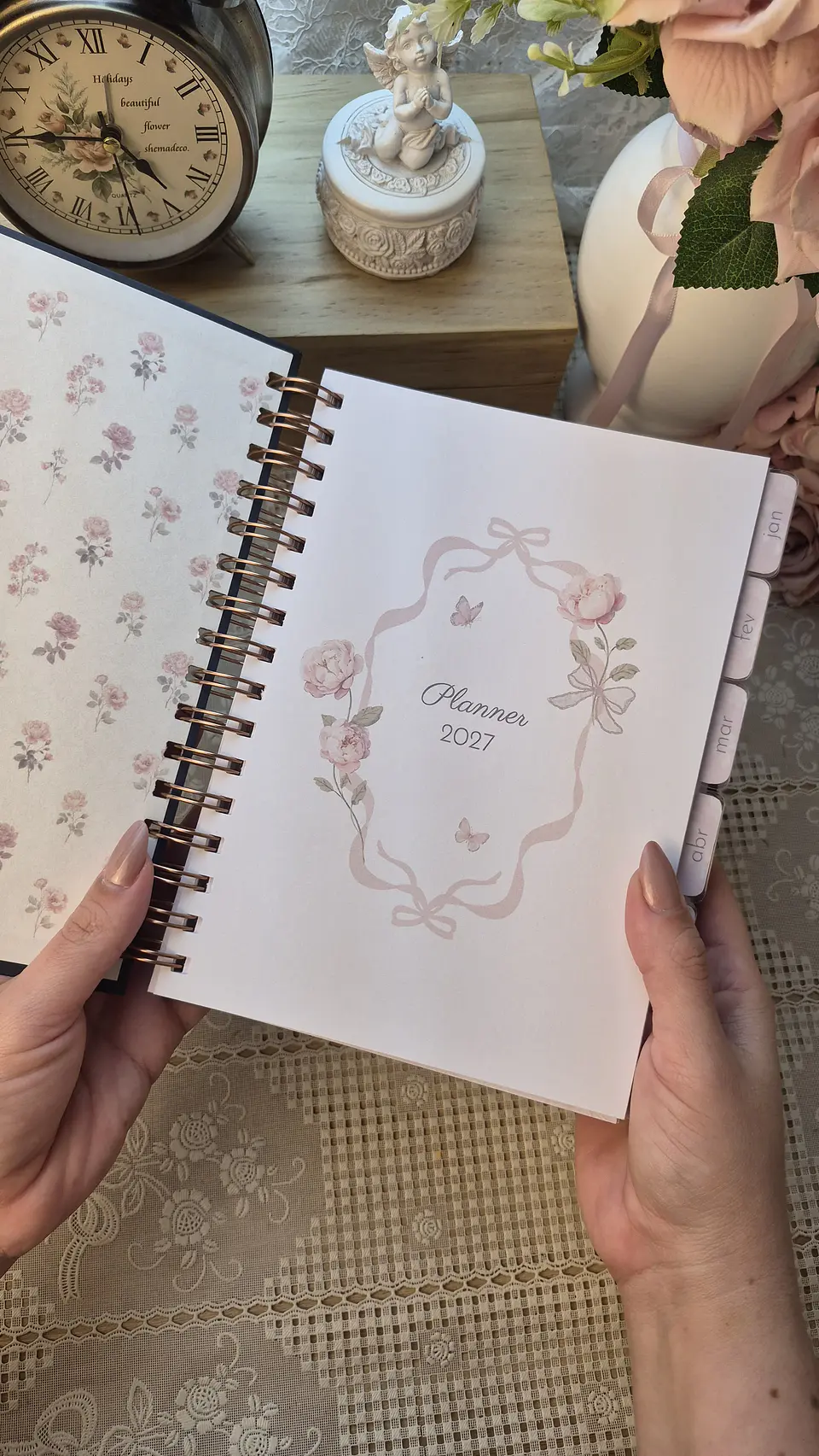 Planner Wire-o - Coleção Laços e Rosas 6