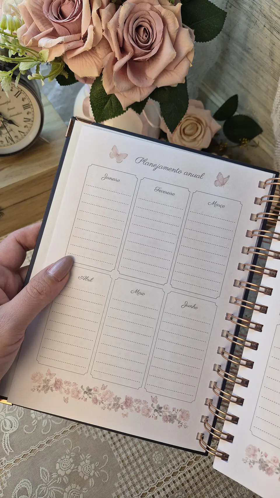 Planner Wire-o - Coleção Laços e Rosas 9