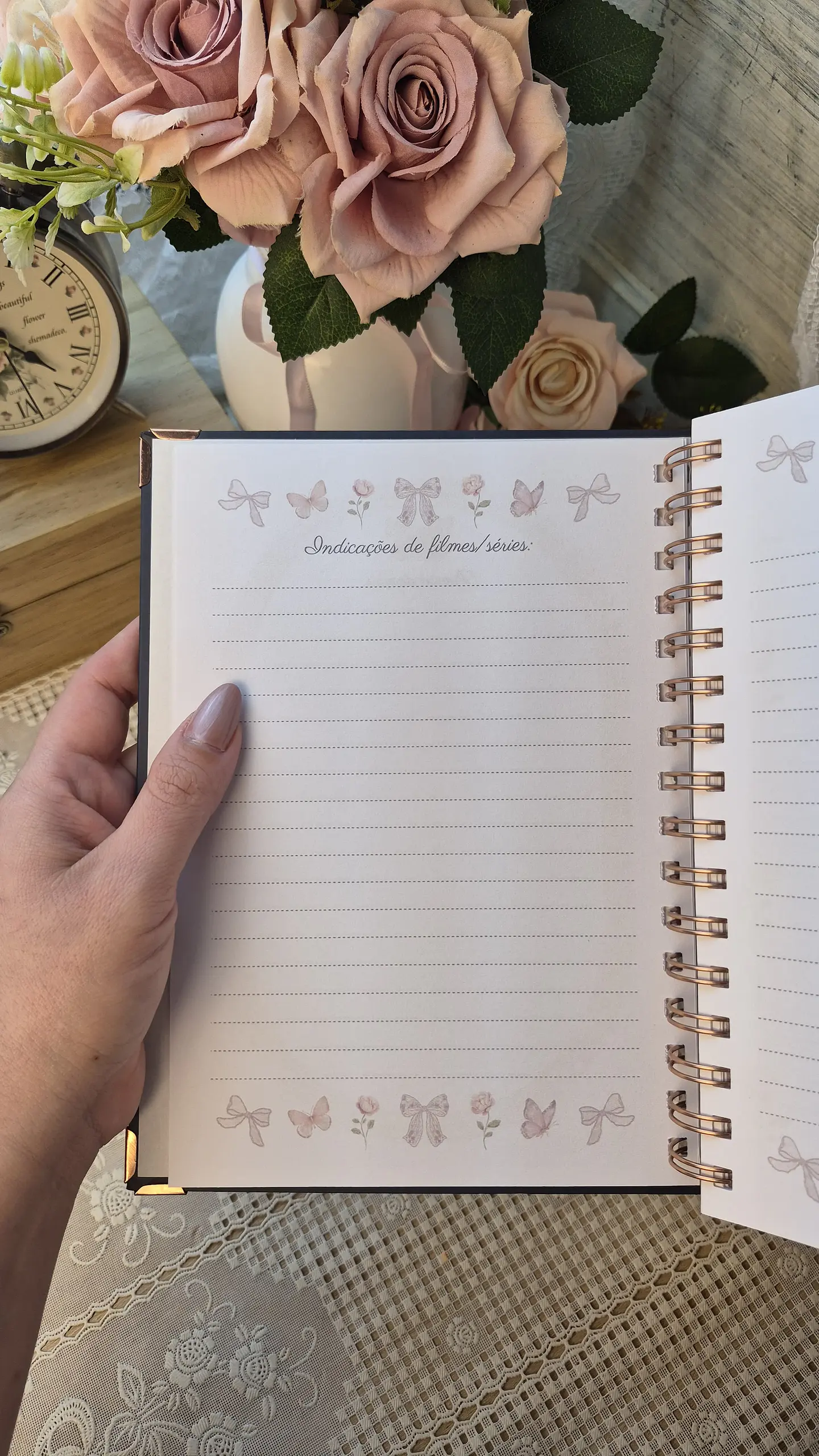 Planner Wire-o - Coleção Laços e Rosas 11