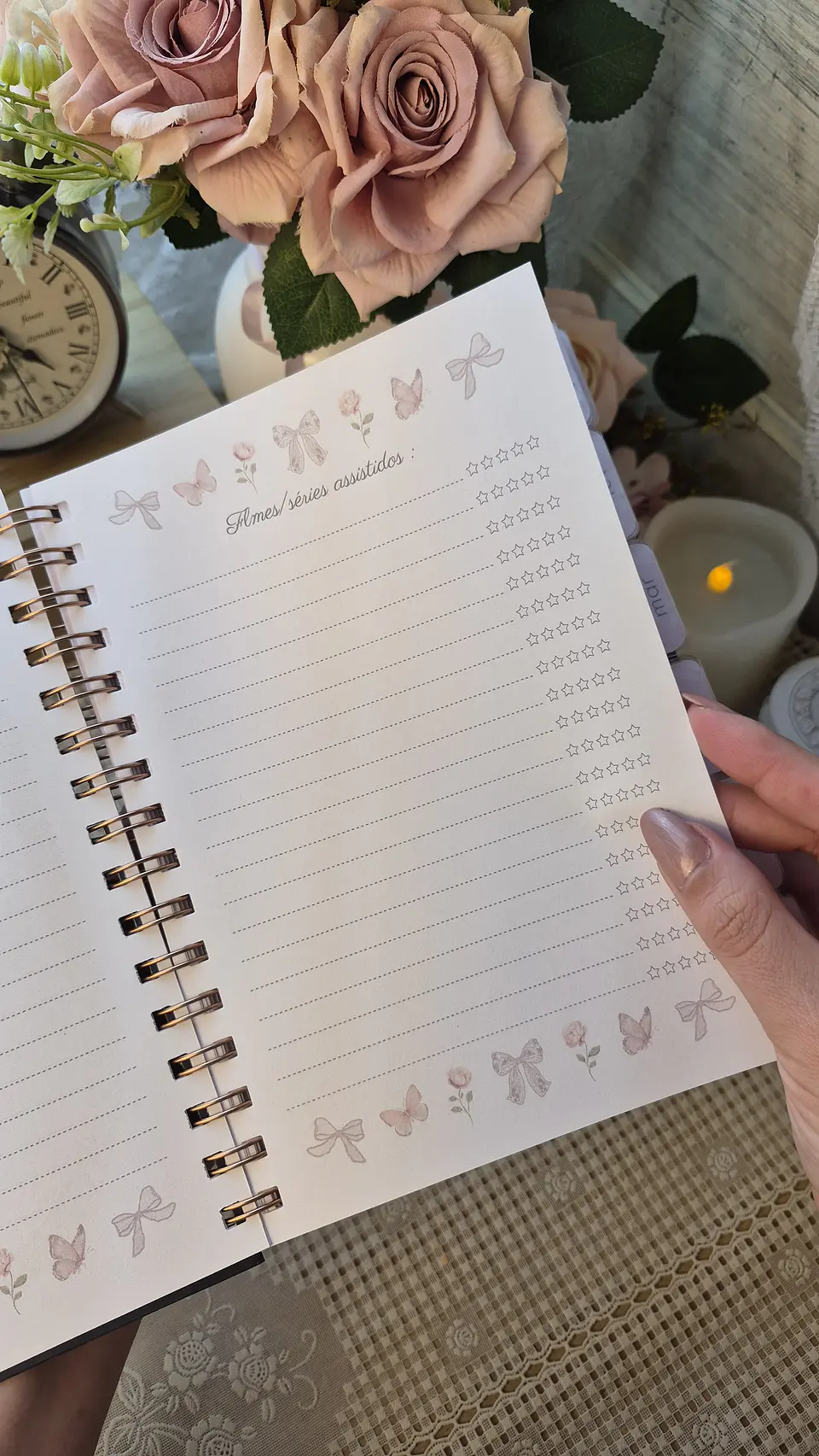 Planner Wire-o - Coleção Laços e Rosas 12