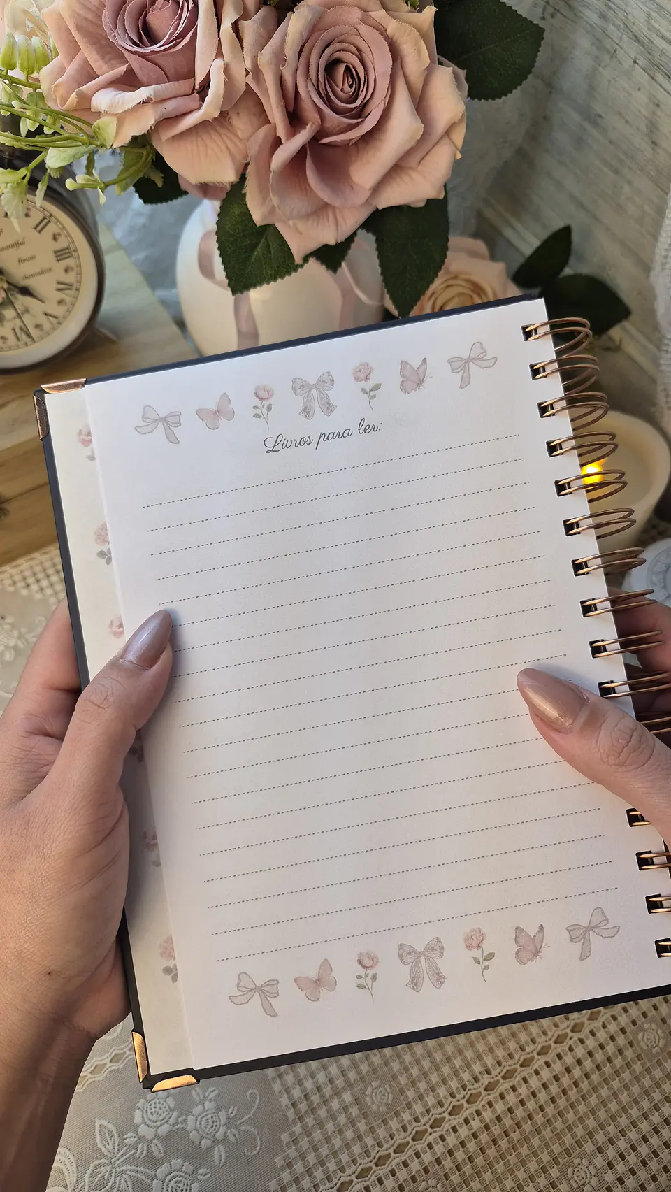 Planner Wire-o - Coleção Laços e Rosas 13