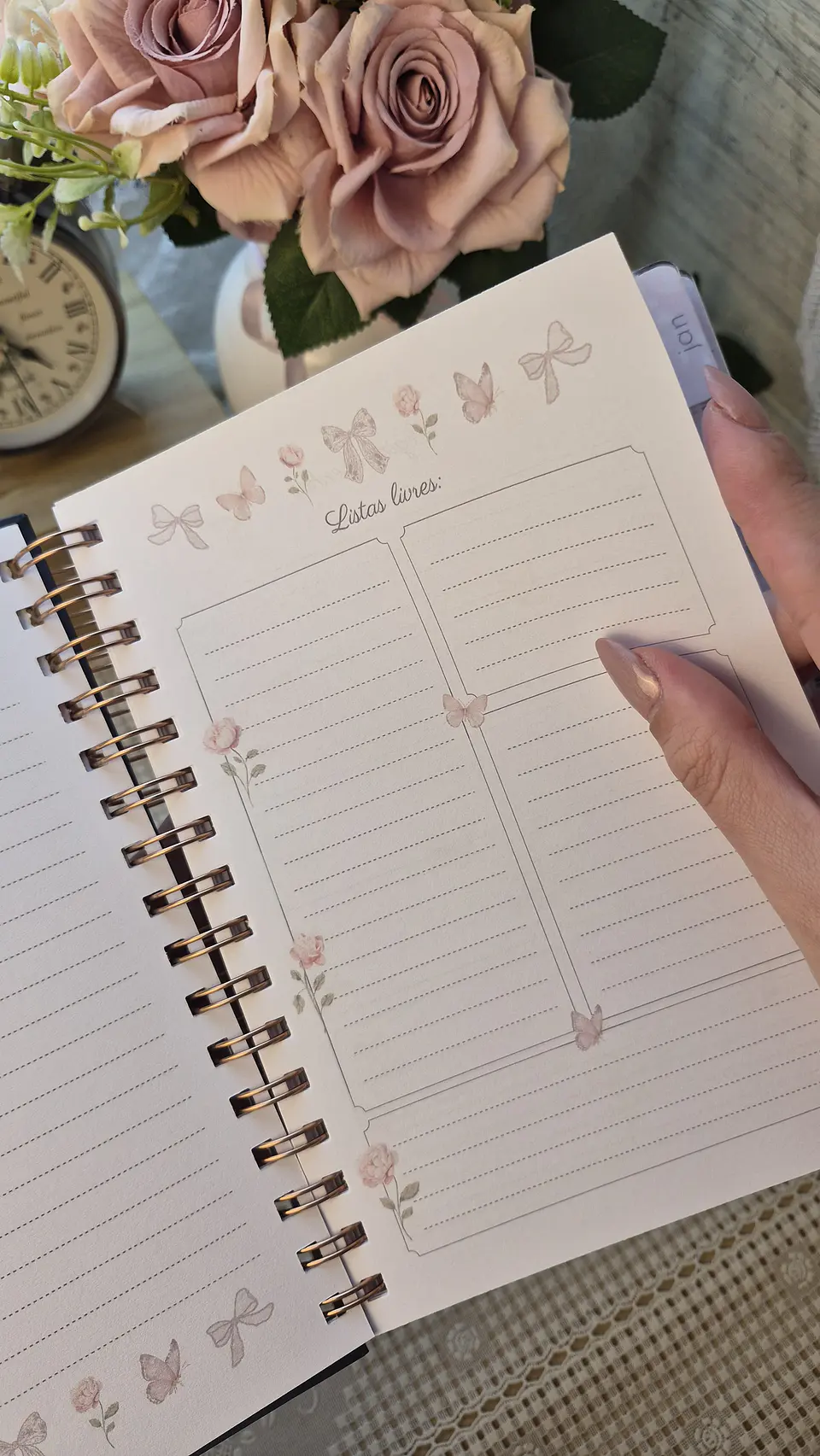 Planner Wire-o - Coleção Laços e Rosas 14