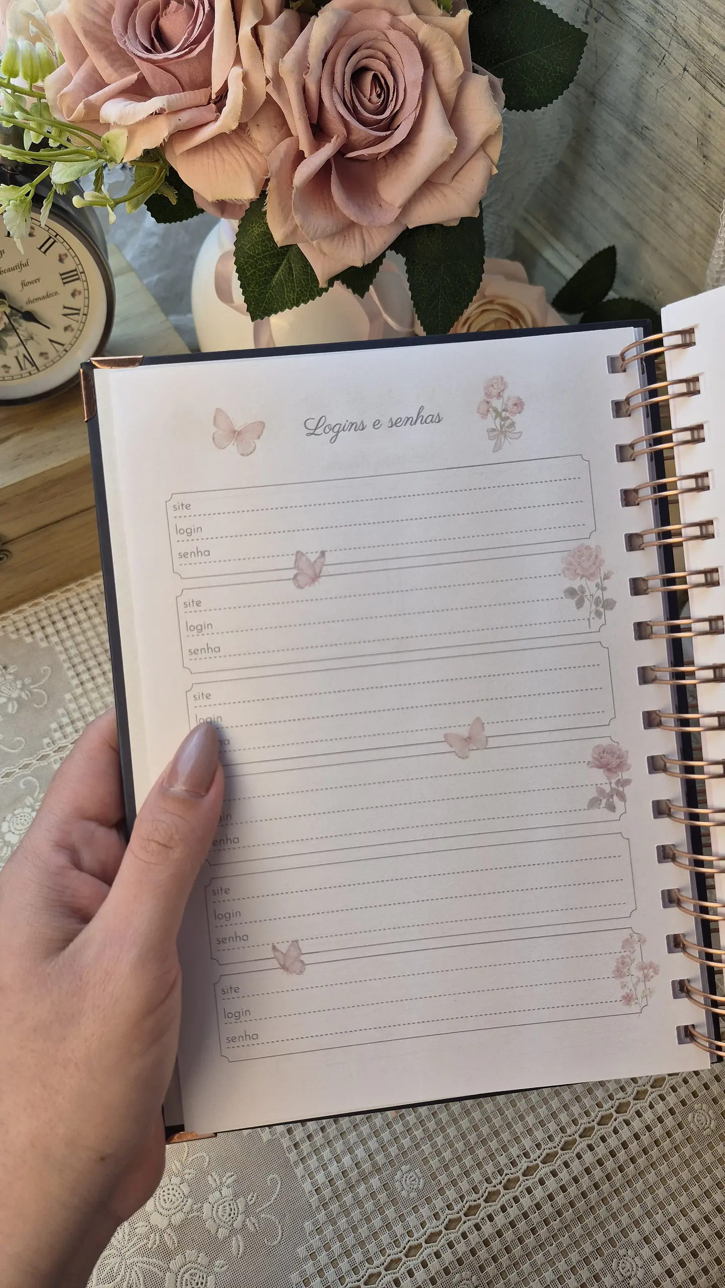 Planner Wire-o - Coleção Laços e Rosas 15
