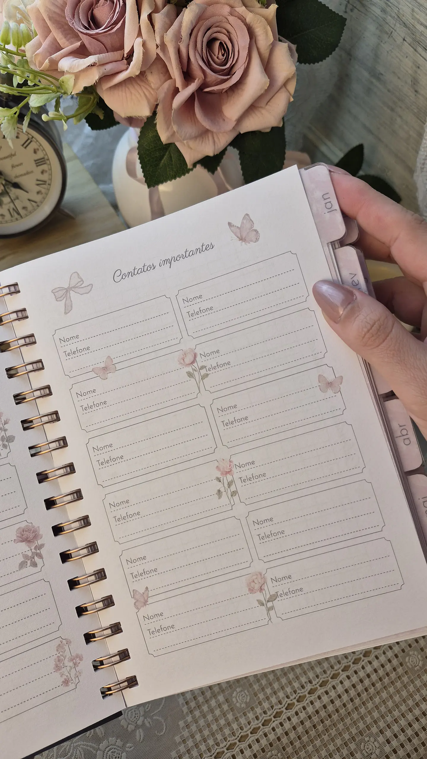 Planner Wire-o - Coleção Laços e Rosas 16