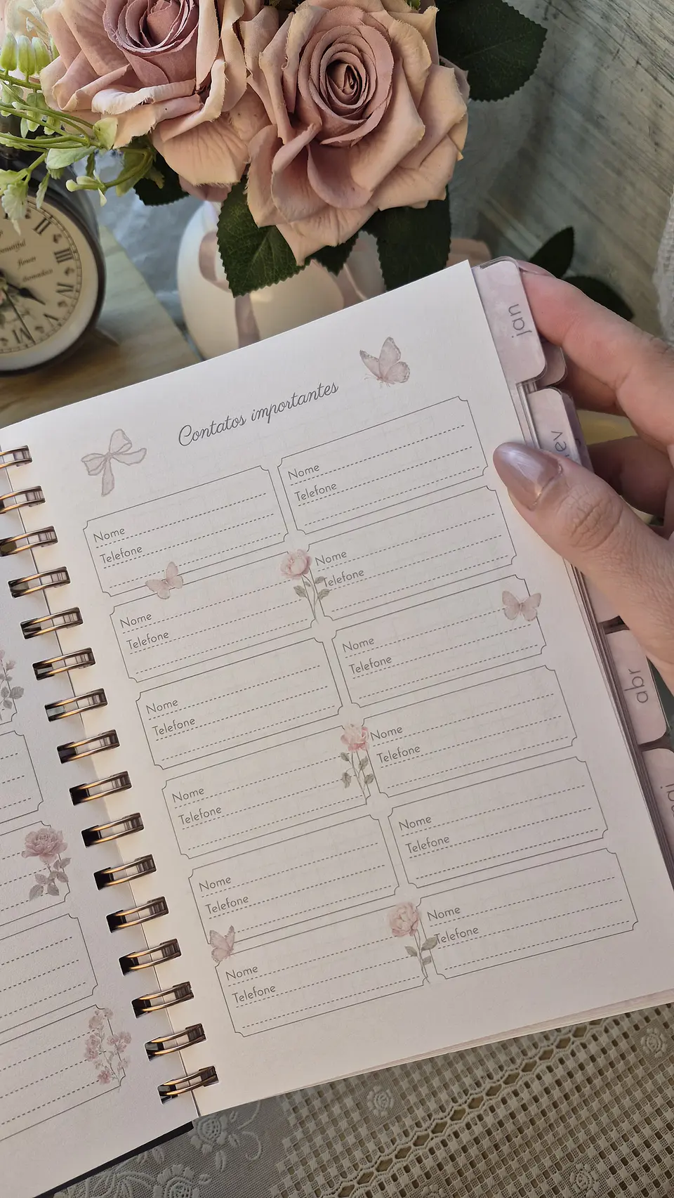 Planner Wire-o - Coleção Laços e Rosas 16