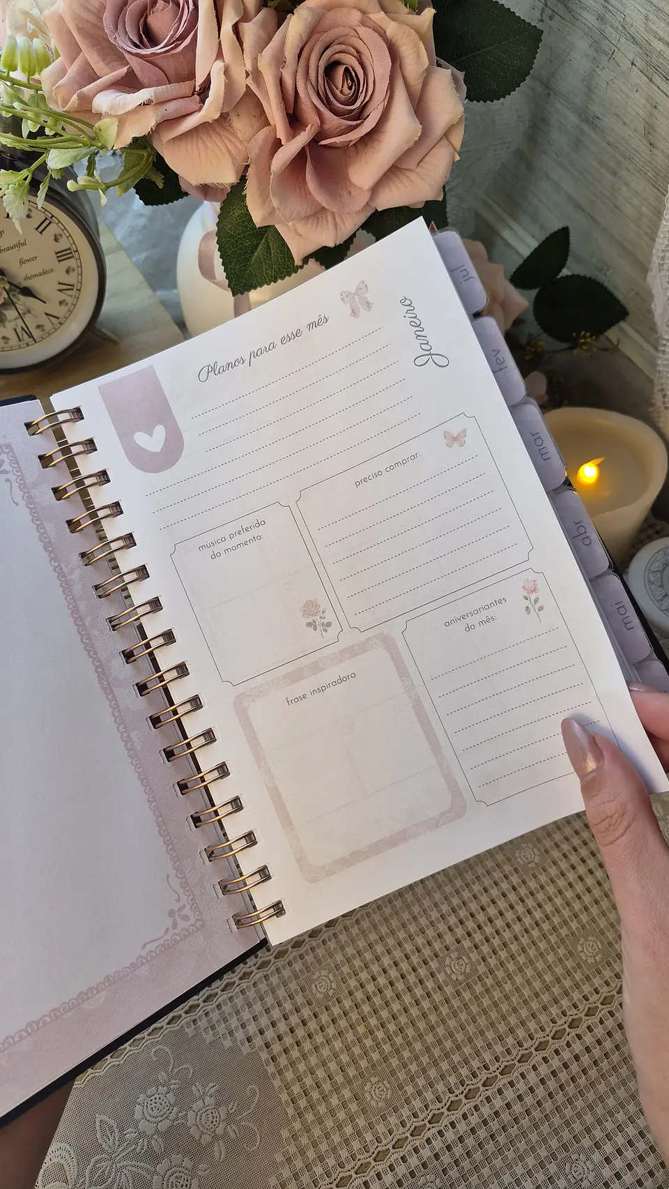 Planner Wire-o - Coleção Laços e Rosas 21