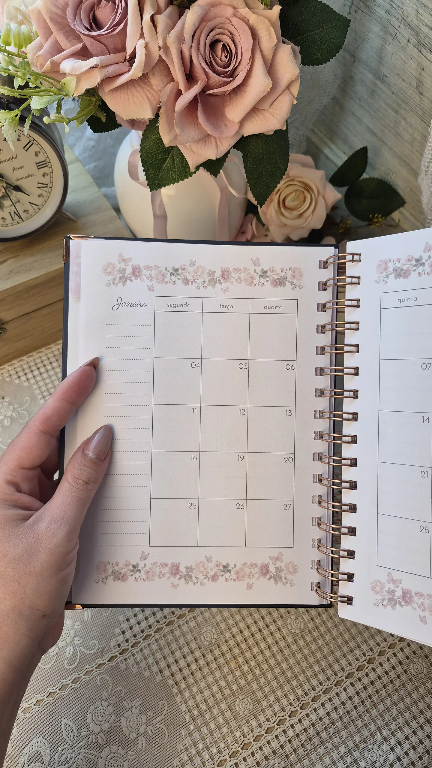 Planner Wire-o - Coleção Laços e Rosas 22