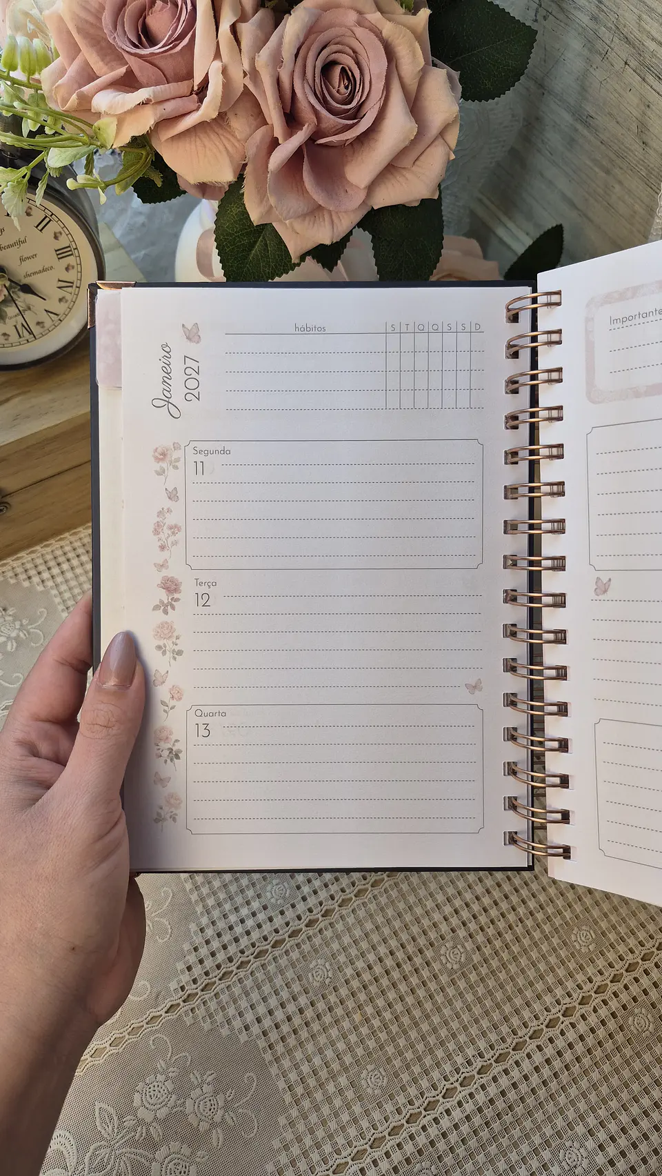 Planner Wire-o - Coleção Laços e Rosas 23