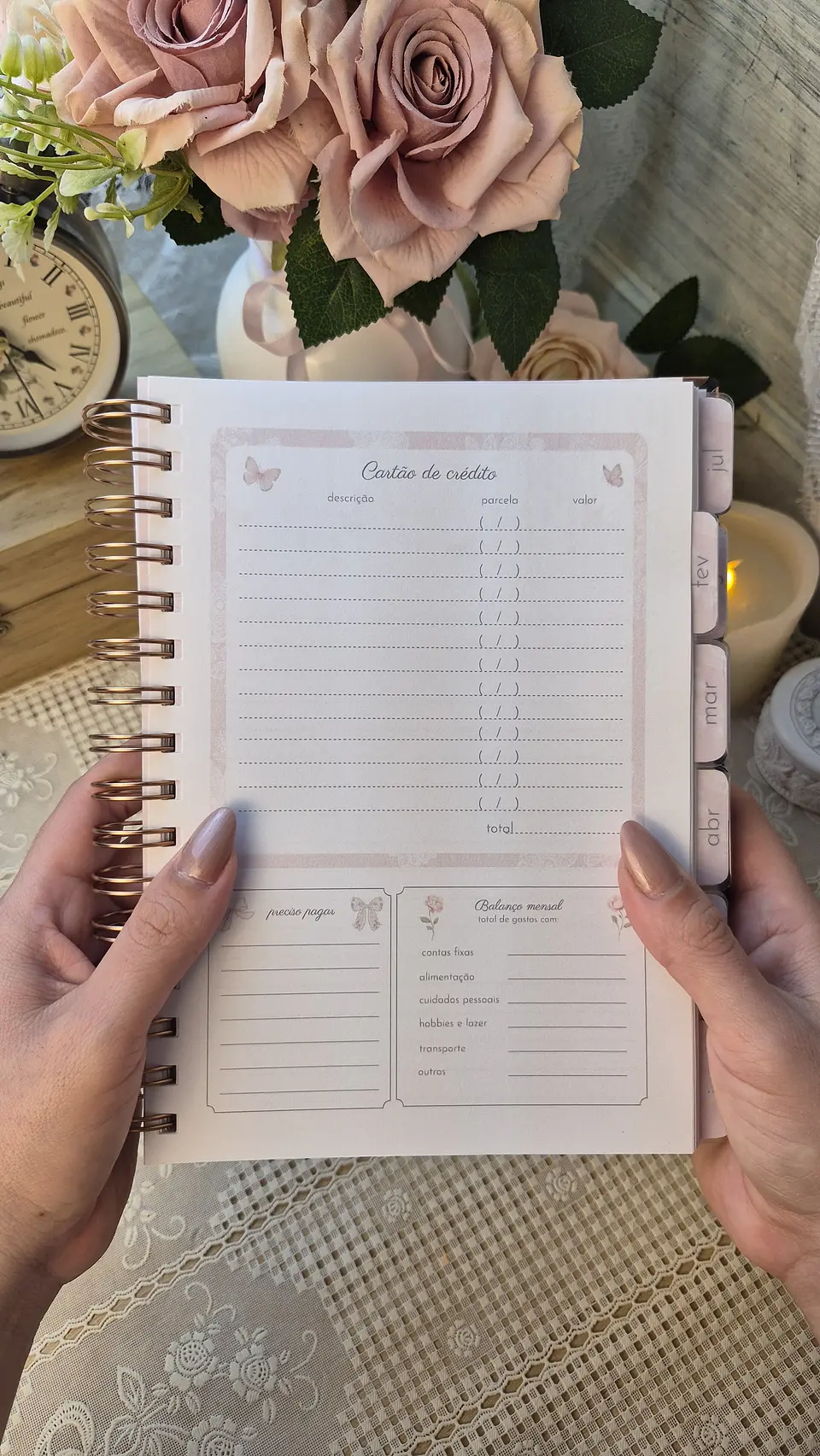 Planner Wire-o - Coleção Laços e Rosas 26