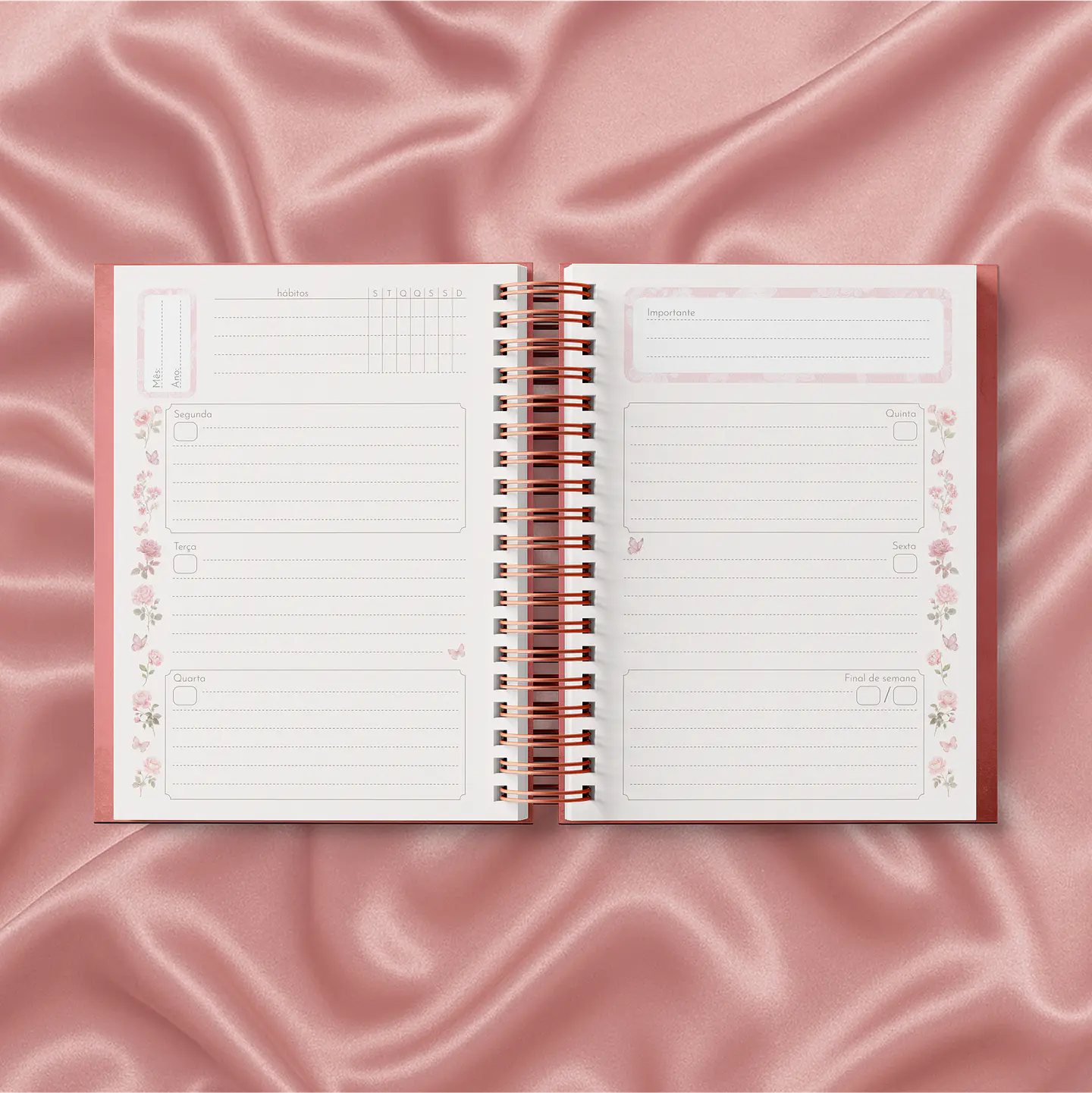 Planner Wire-o - Coleção Laços e Rosas 27
