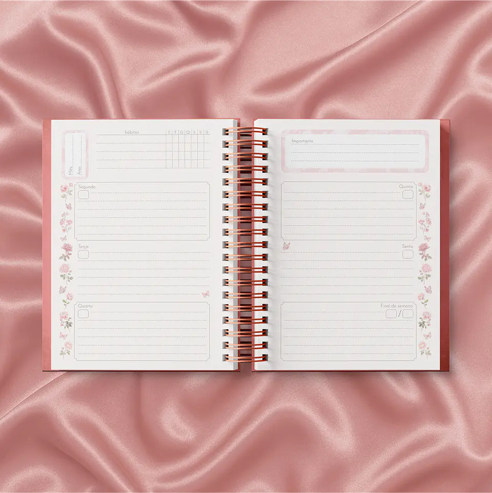Planner Wire-o - Coleção Laços e Rosas 27