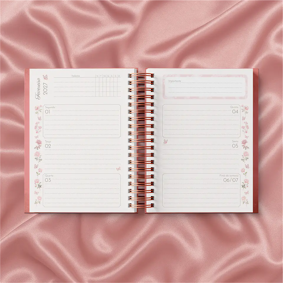 Planner Wire-o - Coleção Laços e Rosas 28