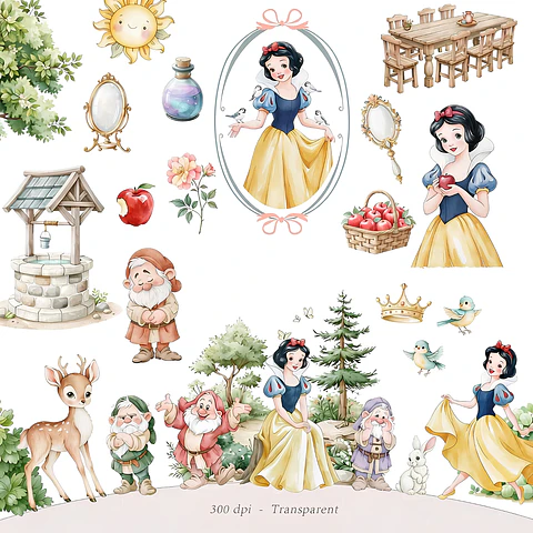 Branca de Neve Aquarela - Kit Digital