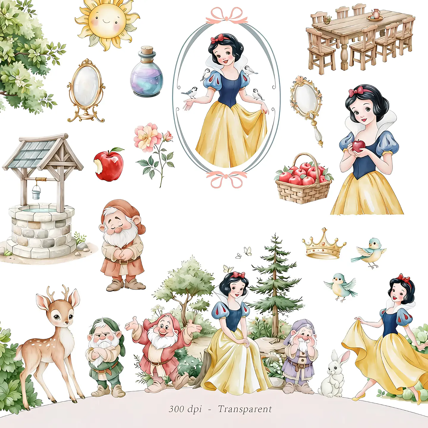 Branca de Neve Aquarela - Kit Digital 1